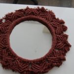 Makrome Örme Bordo Ayna