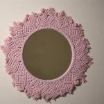 Makrome Örme Pembe Ayna