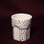 Benekli Kahve Yanı Su Bardağı